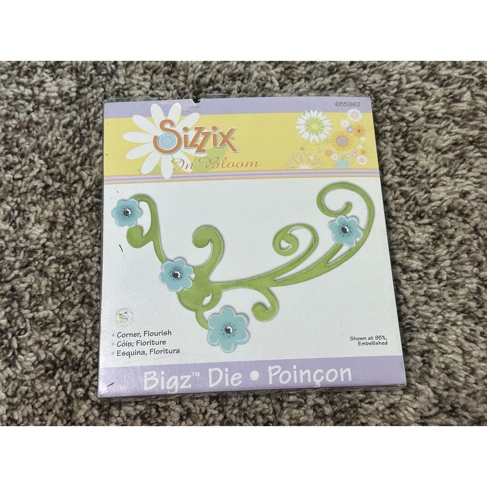 Sizzix Bigz Die In Bloom, 655962, Corner Flourish-Has Package